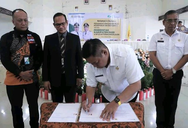 Bupati Dairi MoU dengan BPJS Tenaga Kerja, Perangkat Desa Dijamin Asuransi