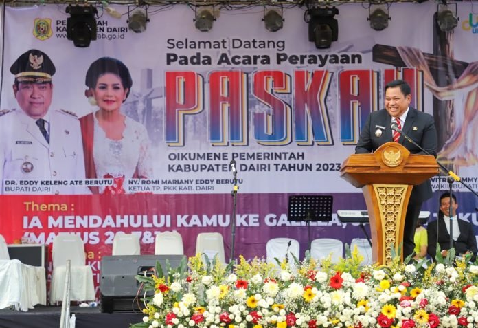 Paskah Oikumene Pemkab Dairi, Bupati Eddy Berutu: di Tengah Rasa Takut, Tuhan Pasti Hadir