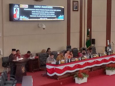 Delapan Fraksi DPRD Medan Menyetujui adanya Ranperda Kota Medan tentang Pajak dan Retribusi Daerah