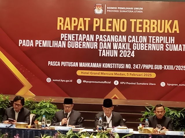 Melalui Rapat Pleno Terbuka, KPU Sumut Tetapkan Bobby Nasution – Surya sebagai Paslon Terpilih Gubernur dan Wakil Gubernur Sumut