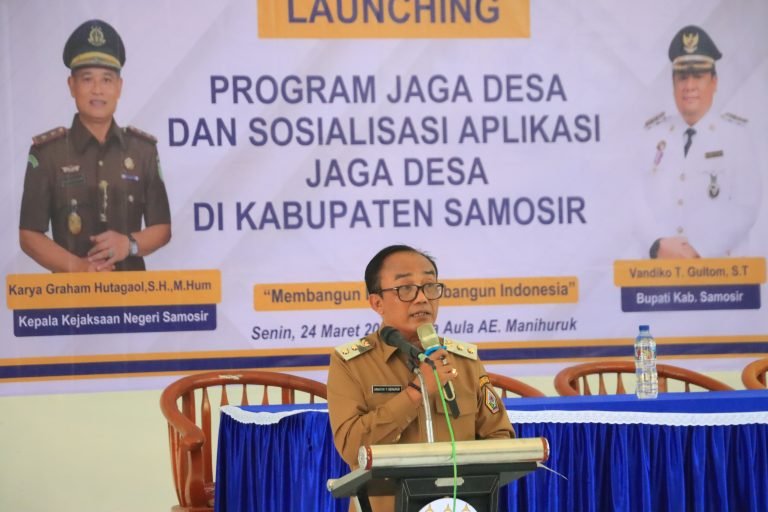 Dihadiri Wakil Bupati, Kejari Samosir Launching dan Sosialisasikan Aplikasi JAGA DESA.
