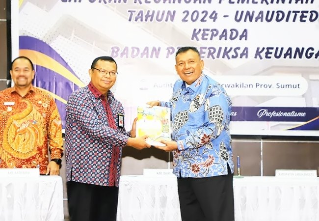 Bupati Dairi Serahkan LKPD 2024 ke BPK RI Perwakilan Sumut