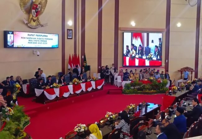 DPRD Gelar Rapat Paripurna, Walikota Medan Sampaikan Pidato Perdana