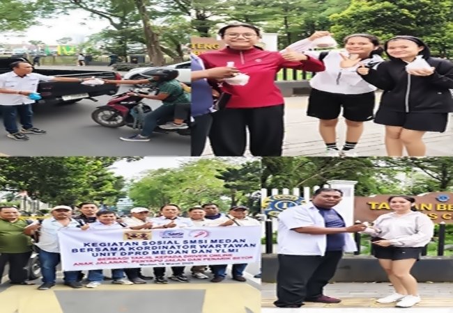 SMSI Medan, Wartawan DPRD, dan YLMI Berbagi Takjil untuk Warga
