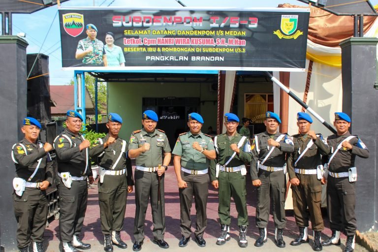 Dandenpom I/5 Medan Kunjungi Masubdenpom I/5-3 P.Brandan, Tegaskan Pentingnya Sinergi TNI/Polri dan Masyarakat