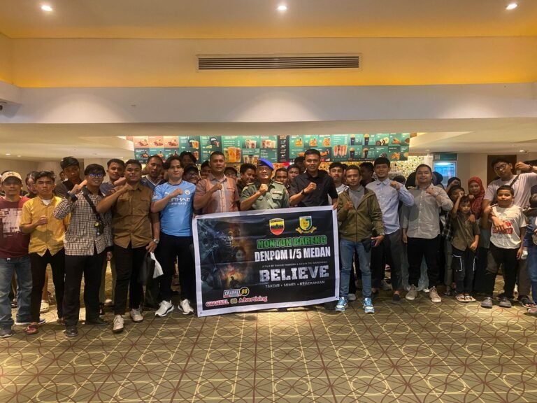 Keluarga Besar Denpom I/5 Medan Gelar Nobar Film “Believe” untuk Perkuat Kebersamaan dan Semangat Juang