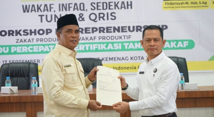 Kantor Pertanahan Dan Kemenag Medan Amankan Tanah Wakaf Lewat MoU