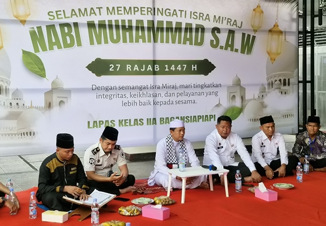 Lapas Kelas IIA Bagansiapiapi Peringati Isra Mi’raj, Perkuat Iman dan Pembinaan Warga Binaan